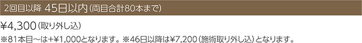 2回目以降 45日以内(両目合計80本まで)
